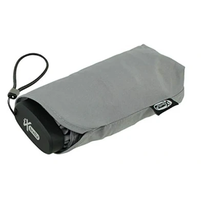 Afbeelding van iX brella Ultra Small 15 cm kleine Zakparaplu in mobiele telefoonformaat met etui, titanium grey., 93 cm, Super Mini