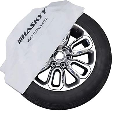 Afbeelding van Bandentassen, set van 4 stuks, tot 22 inch, premium bandenbeschermhoesenset, voor transport en opslag, wit