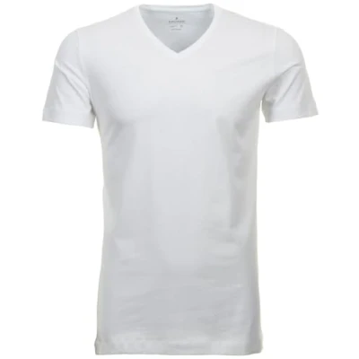 Afbeelding van Ragman Herren 2 T Shirt Doppelpack Bodyfit mit V Ausschnitt, Wit, XL