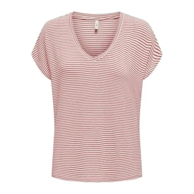 Afbeelding van Onltine S/S V hals top JRS, cloud dancer, S