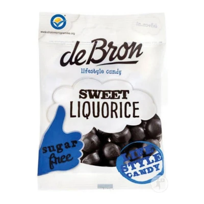 Afbeelding van De Bron Zoete Dropbolletjes Suikervrij 12 x 180 gram