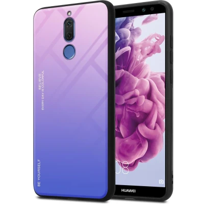 Afbeelding van Cadorabo Hoesje geschikt voor Huawei MATE 10 LITE in ROZE BLAUW Tweekleurige beschermhoes TPU silicone Case Cover
