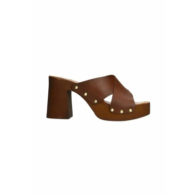 Afbeelding van sacha Clogs, Dames, Maat: 36, Cognac Schoenen