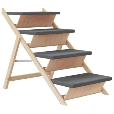 Afbeelding van vidaXL Hondentrap 105x47 cm massief vurenhout grijs