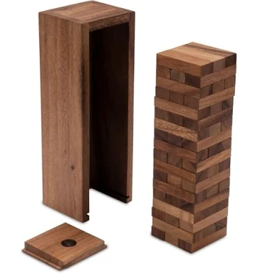 Afbeelding van LOGOPLAY Wackel toren Gr. S 23 cm hoogte Condo Houten behendigheidsspel gezelschapsspel van hout
