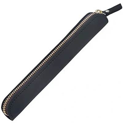 Afbeelding van Aabellay Genius Lederen Potlood Houder Stylus Pennen Beschermde Pouch Sleeve Case Zakken Opslag Organizer Lock Pen Make up Tas Zwart