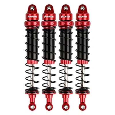 Afbeelding van INJORA RC Schokbreker met Lente Onderdelen voor 1:10 Crawler Axial SCX10 90046 AXI231017 Traxxas TRX 4 D90 (Zwart&amp;Rood, 110mm)