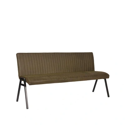 Afbeelding van LABEL51 Eetkamerbank Matz Army green Microfiber 175 cm Majorr