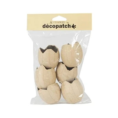 Afbeelding van Decopatch set van 6 gebroken eierdopjes waterbestendig