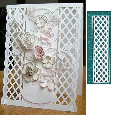 Afbeelding van Snijmallen voor het maken van kaarten, YunTrip Stripe Grid Border Metal Cutting Die Cuts Stencil DIY Scrapbooking Album Embossing Foto Ambachten Papieren Kaarten Decoratieve Craft