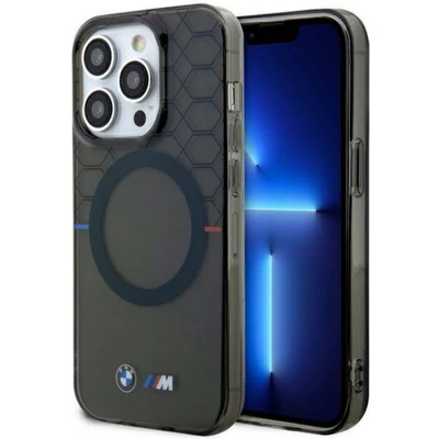 Afbeelding van BMW IML Printed Pattern Back Case (MagSafe Compatible) Geschikt voor Apple iPhone 14 Pro Max (6.7&quot;) Grijs