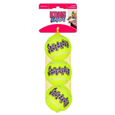 Afbeelding van Kong Squeakair Tennisbal Geel Met Piep MEDIUM 6,5 CM (3 stuks) (39466)