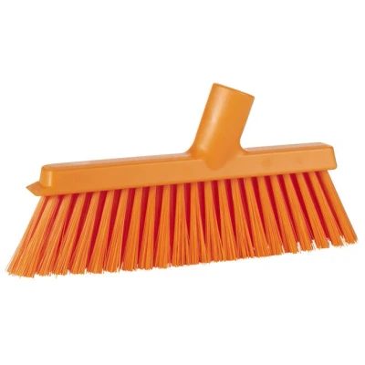 Afbeelding van Vikan Hygiene medium veger Oranje stofblik lange steel 250mm