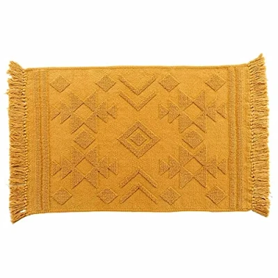 Afbeelding van Douceur d&#039;Intérieur Cilaos Safran Tapijt, rechthoekig, met franjes, 60 x 90 cm, katoen, jacquard,
