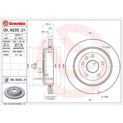 Afbeelding van Brembo Remschijven 09.N235.21