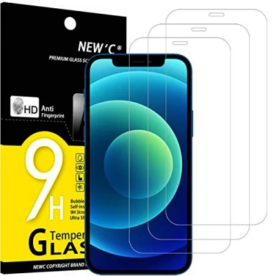 Afbeelding van NEW&#039;C 3 Stuks, Screen Protector voor iPhone 12, 12 Pro (6.1 Inch), Gehard Glass Schermbeschermer Film 0.33 mm ultra transparant, resistent