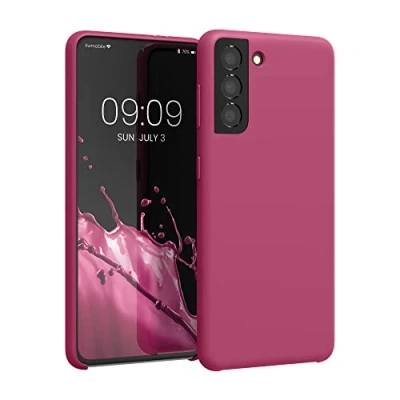 Afbeelding van kwmobile telefoonhoesje compatibel met Samsung Galaxy S21 hoesje Zachte case voor smartphone Back cover in frambozenroze
