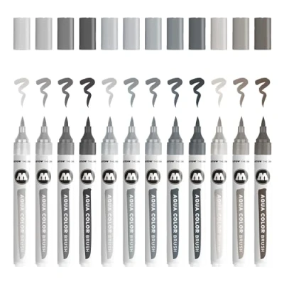 Afbeelding van Molotow Aqua Color Brush Marker Grey Set
