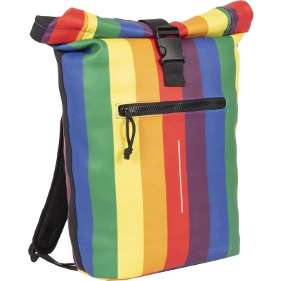 Afbeelding van New Rebels ® Mart Rolltop Rugzak Waterafstotend Regenboog Rainbow Large II Rugtas