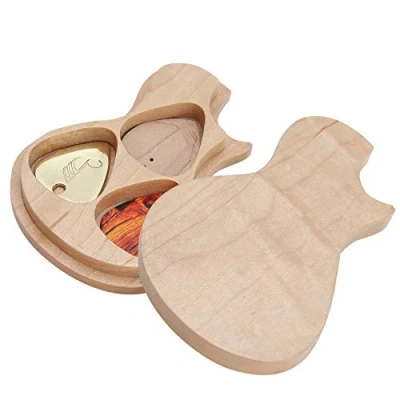 Afbeelding van Plectrumkoffer met plectrums, houten plectrumbox en plectrumkit voor gitaar prestatieaccessoires