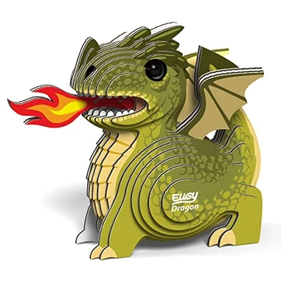 Afbeelding van Eugy Maak Je Eigen Dragon Junior 8 X 6 Cm Karton Groen