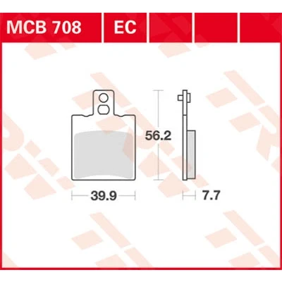 Afbeelding van Remblok set, schijfrem TRW MCB708