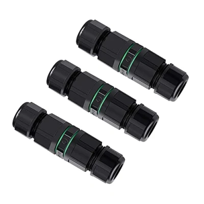 Afbeelding van QitinDasen 3 Stuks Weg Buiten Waterdichte Kabel Connector, IP68 voor Kabeldiameter 6～12 mm (Perstype)
