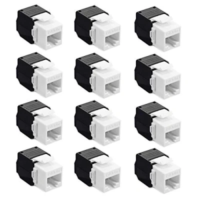 Afbeelding van kwmobile niet afgeschermde keystone module jacks 12 stuks Cat6 RJ45 ethernet connectors Voor patch bays en panelen 1 Gbit