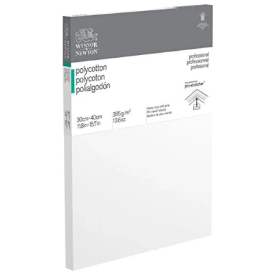Afbeelding van Winsor &amp; Newton 6206015 Professioneel spieraam van katoenmix, 385 g/m², 3 voudig gegrond, medium korreling, ideaal voor olieverf en acrylverf, 30 x 40 cm