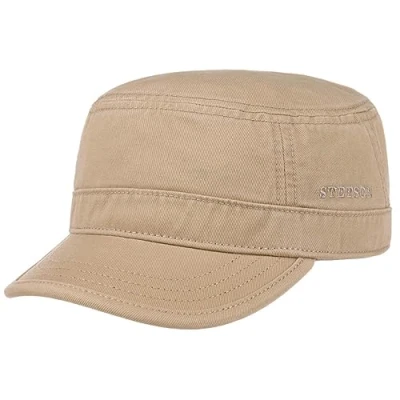 Afbeelding van Stetson Gosper Army Urban Cap Dames/Heren met klep achterkant gesloten voor Zomer/Winter S (54 55 cm) donkerbeige