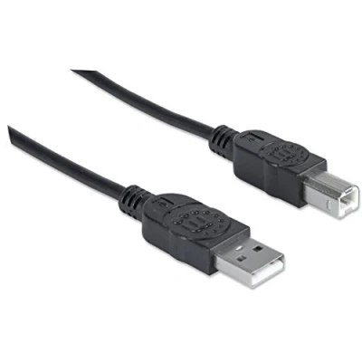 Afbeelding van Manhattan USB kabel 2.0 A stekker, B stekker 5.00 m Zwart 337779