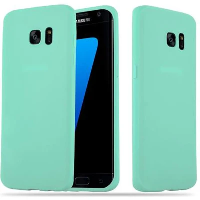 Afbeelding van Cadorabo Hoesje geschikt voor Samsung Galaxy S7 EDGE in CANDY BLAUW Beschermhoes TPU silicone Case Cover
