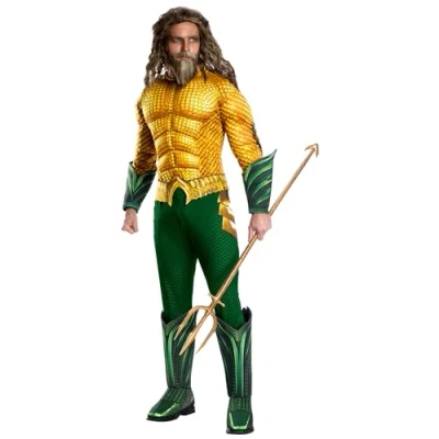 Afbeelding van Rubie&#039;s Kostuum Aquaman Deluxe Heren Polyester Goud/groen Mt M/l