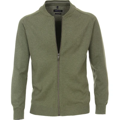 Afbeelding van Casa Moda Vest Zip Groen maat M Heren met Regular fit Pasvorm Katoen Suitable Herenkleding
