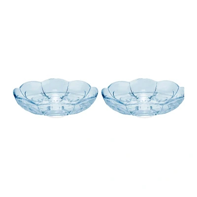 Afbeelding van Holmegaard Lily bord D16cm H3.5cm set van 2 blue iris