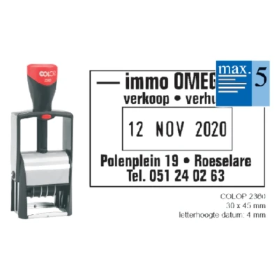 Afbeelding van Woord datumstempel Colop 2360 personaliseerbaar 30x45