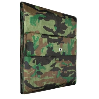 Afbeelding van KOTARBAU® afdekzeil, 6 x 8 m, camouflagekleur, 80 g/m², versterkte ogen, bouwzeil, waterdicht, scheurvast, industrieel zeil, alle weersomstandigheden