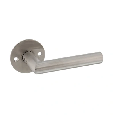 Afbeelding van P+E Gatdeel deurkruk L model haaks 8mm stift rvs geborsteld
