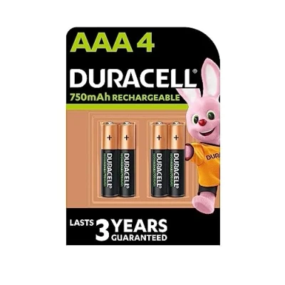 Afbeelding van 4 x Duracell AAA oplaadbare 750 mAh (1 blister met batterijen) batterijen
