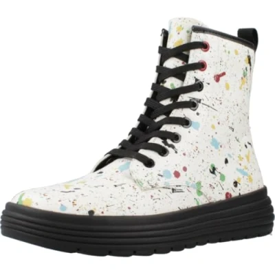 Afbeelding van Geox J Phaolae Veterboots voor kinderen, Maat: 38, White multicolor Kunststof