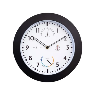 Afbeelding van Buitenklok Nextime dia 25,5cm Daisy met thermo en hydrometer cijfers,