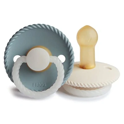 Afbeelding van Frigg Fopspeen Rope GLOW Night 6 18mnd St. Blue/Cream 2st