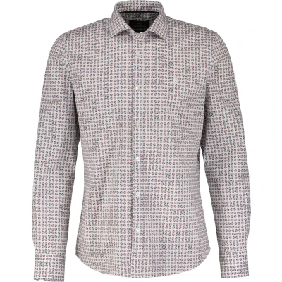 Afbeelding van Lerros Overhemd Met Print 2481361 325 Light Garnet Mannen Maat M