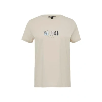 Afbeelding van comma Tshirt print, Dames, Maat: 34, Helles beige