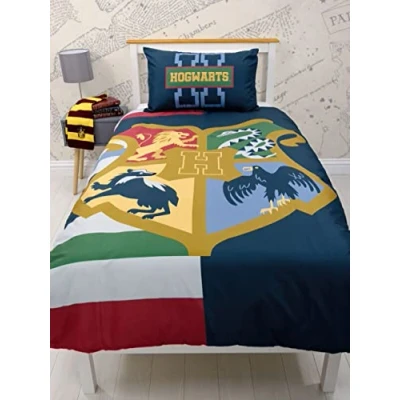 Afbeelding van Harry Potter Kinder Dekbedovertrek Set Jongens Omkeerbaar Zweinstein Beddengoed
