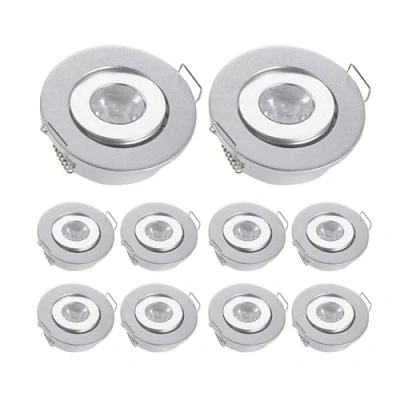 Afbeelding van JOYINLED Set van 10 mini inbouwspots, 3 W, koudwit, kleine uitsparing, gatgrootte 4 4,5 cm, met led driver, zwenkspots voor doe het zelf vitrineverlichting thuis, 6000 K