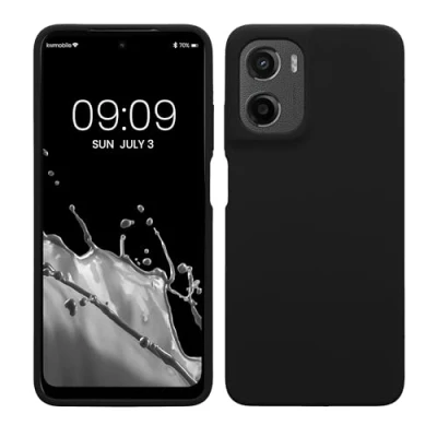Afbeelding van kwmobile telefoonhoesje geschikt voor Motorola Moto G05 / E15 Hoesje met siliconen coating Smartphone case in zwart