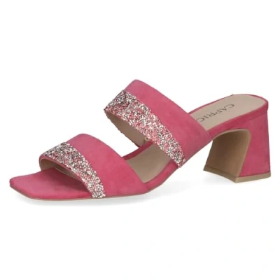 Afbeelding van Caprice Muiltjes met hak, Dames, Maat: 38, Fuchsia suede Leer