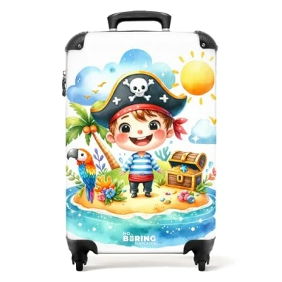 Afbeelding van NoBoringSuitcases.com® Kinder koffer jongen piraat Reiskoffer kinderen jongens 55x35x25