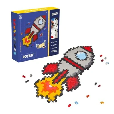 Afbeelding van Plus Puzzle By Number Rocket Constructiespeelgoed Set Met Bouwstenen 500 Delige Bouwset Bouwspeelgoed Vanaf 5 Jaar